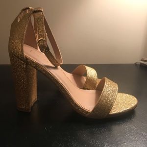 Gold chunky heels size 8